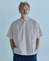 Henley Neck Department Allen Henley Neck Shirt SIDOGRAS Maroon Seersucker