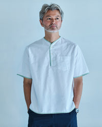 Henley Neck Collection: Allen Henley Neck Shirt, SIDOGRAS White OX