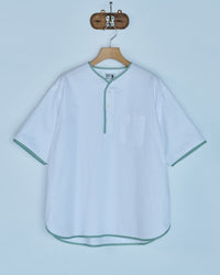 Henley Neck Department   Allen Henley Neck Shirt  SIDOGRAS White OX