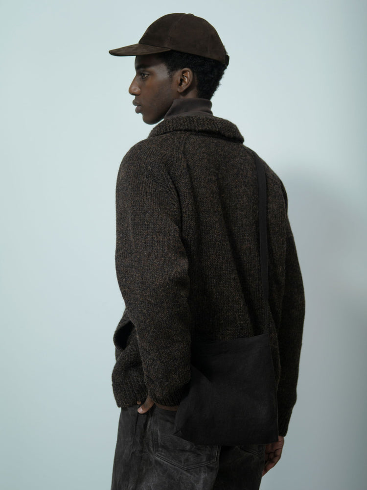 YOKO SAKAMOTO KNIT ZIP BLOUSON BROWN YS-26AW-85
