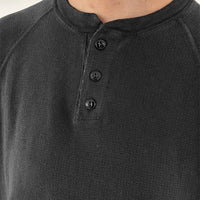 REMI RELIEF Double-Tucked Henley Neck Long-Sleeve T-Shirt