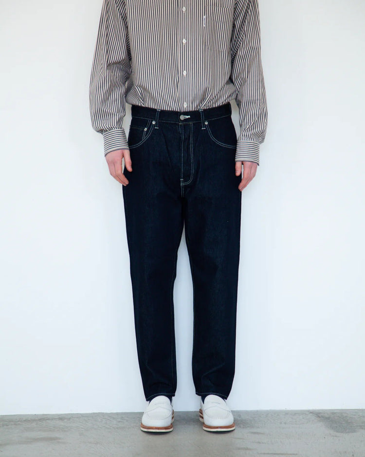 HATSKI  Buckle Denim Trousers Washi Denim Black DENIM05-W