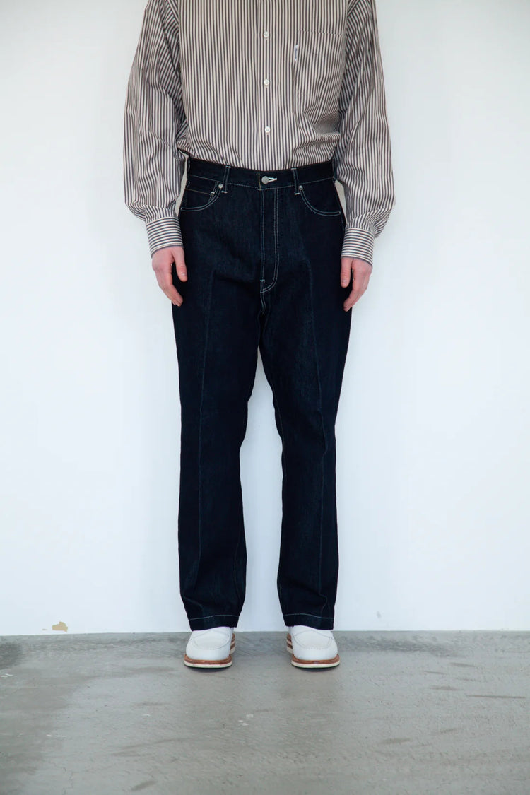 HATSKI  Buckle Denim Trousers Washi Denim Black DENIM05-W