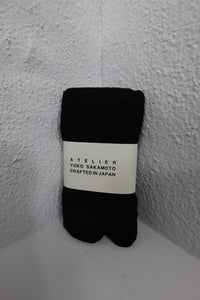 YOKO SAKAMOTO  COTTON TABI PILE SOCKS BLACK