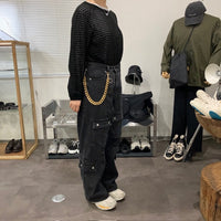 HIDAKA/ DOUBLE CURB PANTS CHAIN