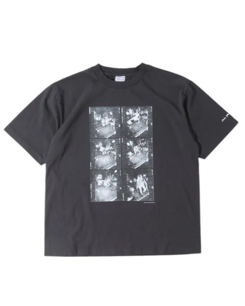 WALLA WALLA SPORT  PRINTABLE TUBE TEE / CHARLES PETERSON  "DRUM CRUSH" USED BLACK