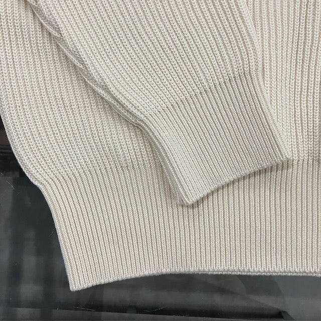 Yonetomi  / MERCERIZED COTTON RIB KNIT P/O ECRU