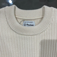 Yonetomi  / MERCERIZED COTTON RIB KNIT P/O ECRU