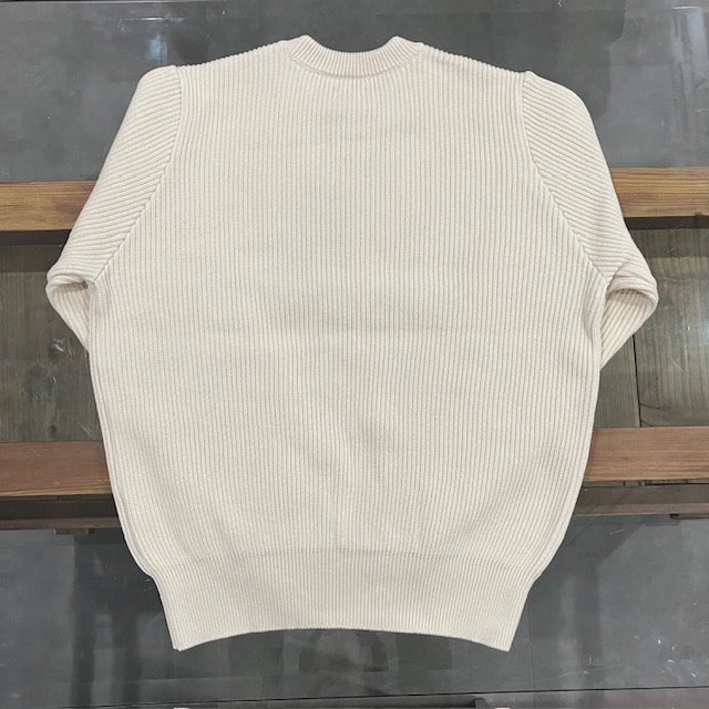 Yonetomi  / MERCERIZED COTTON RIB KNIT P/O ECRU