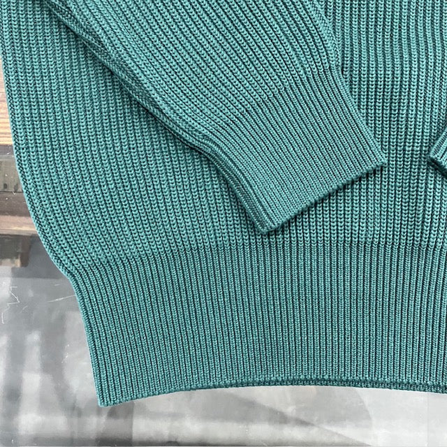 Yonetomi  / MERCERIZED COTTON RIB KNIT P/O GREEN