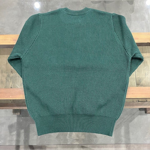 Yonetomi / MERCERIZED COTTON RIB KNIT P/O GREEN