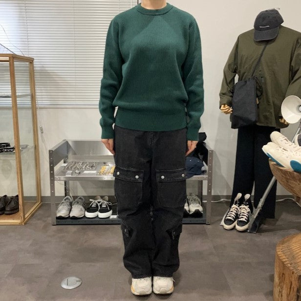 Yonetomi  / MERCERIZED COTTON RIB KNIT P/O GREEN