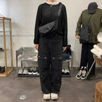 FADEN/ Destoryed U half moon bag「004_Janis」