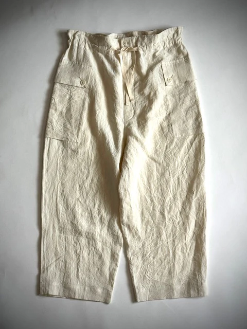 HAVERSACK 862629 (60 Linen Poplin Army Wide Pants) OFF WHITE