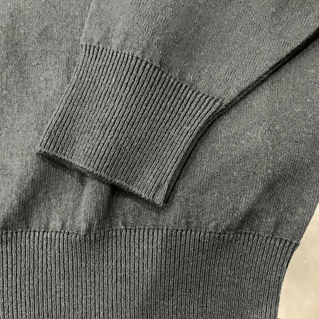 Yonetomi / WAVE COTTON KNIT P/O SOLID BLACK