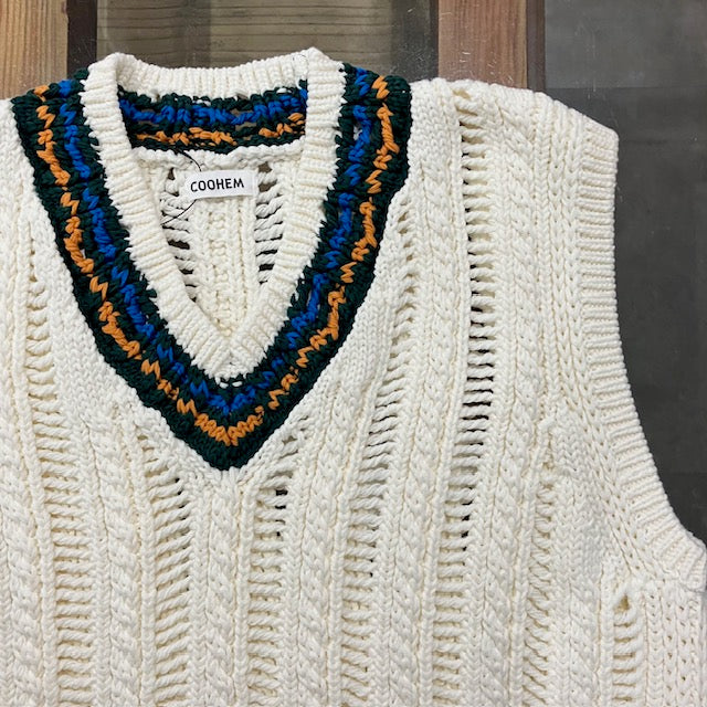 COOHEM  / SUKASHI TILDEN KNIT V/T WHITE