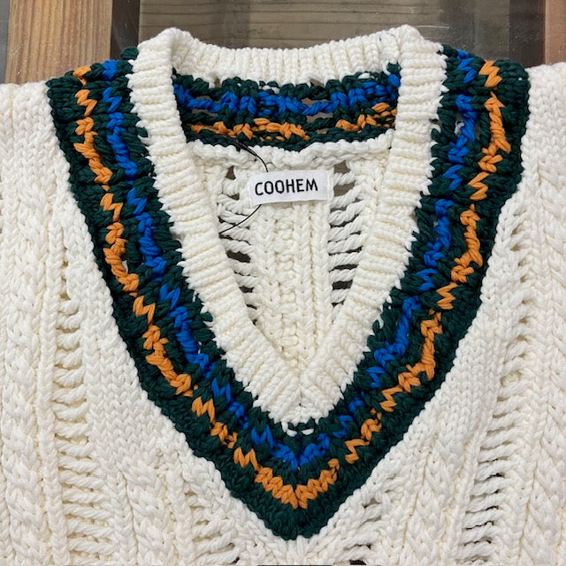 COOHEM  / SUKASHI TILDEN KNIT V/T WHITE