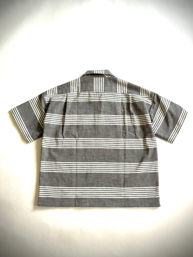 HAVERSACK Dungaree Stripe Short-Sleeve Capri Shirt 822630 GRAY