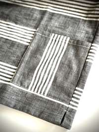 HAVERSACK Dungaree Stripe Short-Sleeve Capri Shirt 822630 GRAY