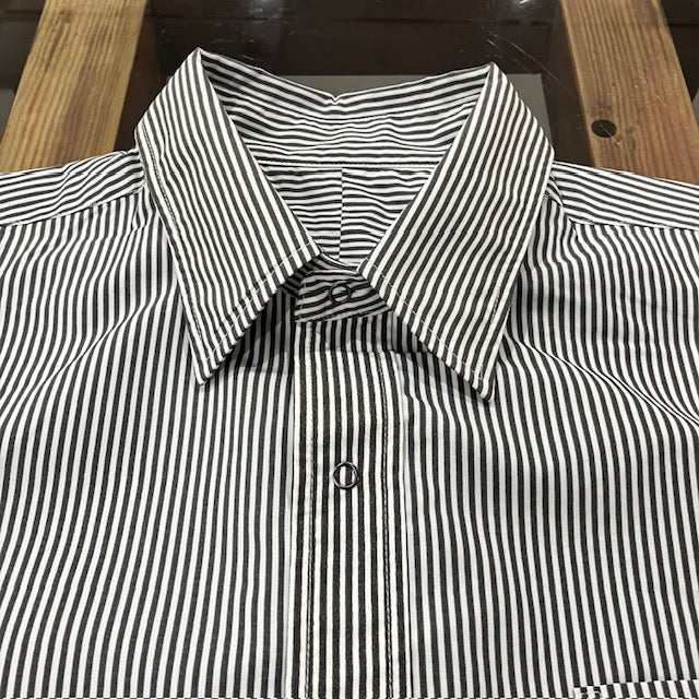 BURLAP OUTFITTER/ L/S BBSHIRT STRIPE WHT/CHARCOAL