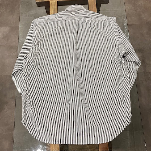 BURLAP OUTFITTER/ L/S BBSHIRT STRIPE WHT/CHARCOAL