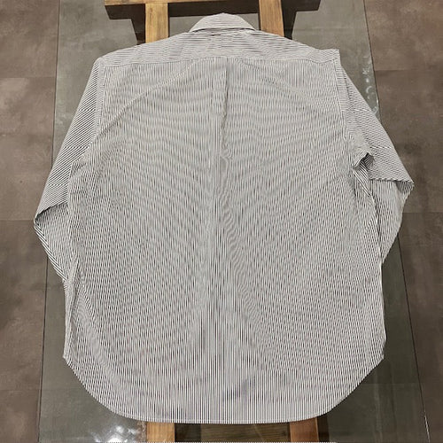 BURLAP OUTFITTER/ L/S BBSHIRT STRIPE WHT/CHARCOAL