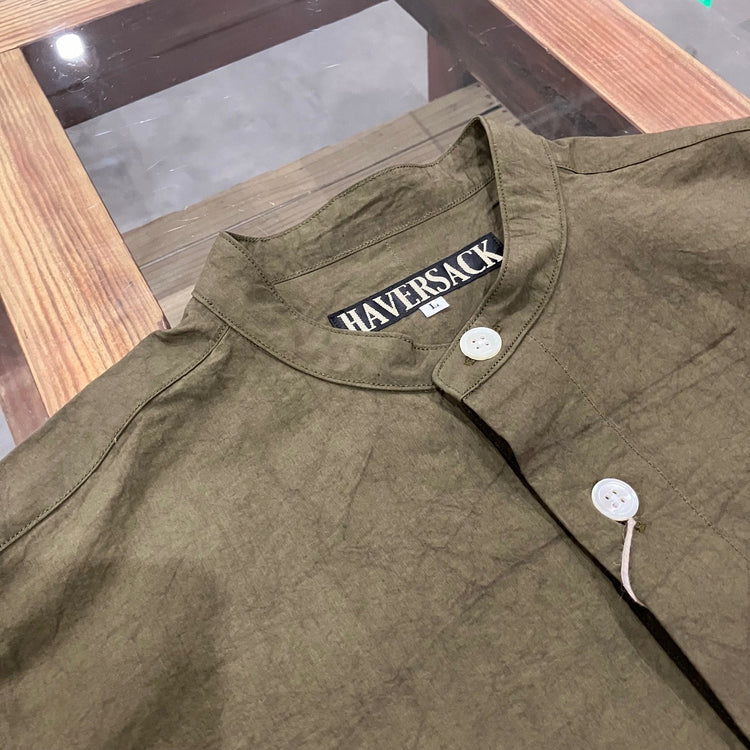 HAVERSACK / C/L Typewriter Band Collar Shirt KHAKI