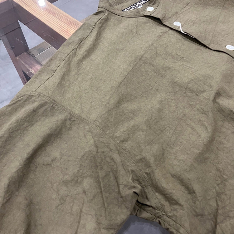 HAVERSACK / C/L Typewriter Band Collar Shirt KHAKI