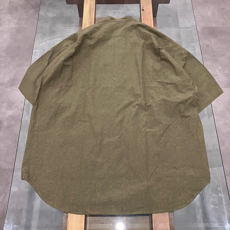 HAVERSACK / C/Lタイプライター　バンドカラーシャツ KHAKI
