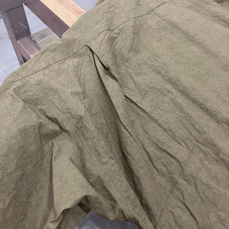 HAVERSACK / C/Lタイプライター　バンドカラーシャツ KHAKI