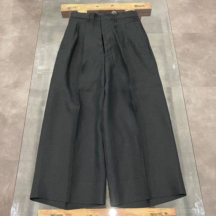 HAVERSACK / ハイウエスト２プリーツワイドパンツ BLACK