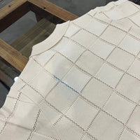 COOHEM / LINKS CHECK KNIT PULLOVER ECRU