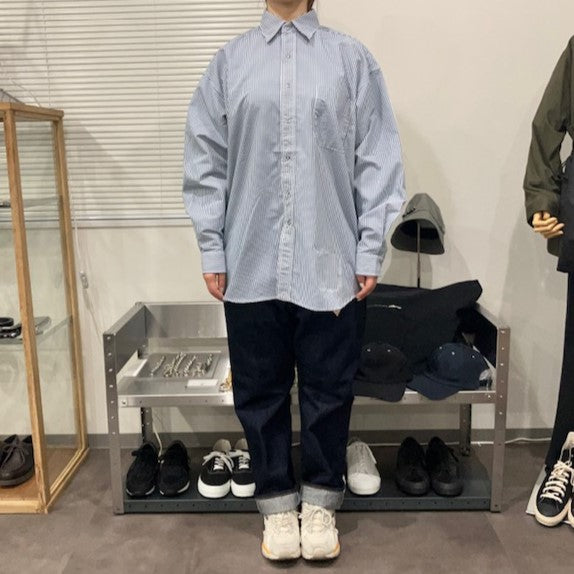 BURLAP OUTFITTER/  L/S B.B.SHIRT STRIPE WHITE/BLUE