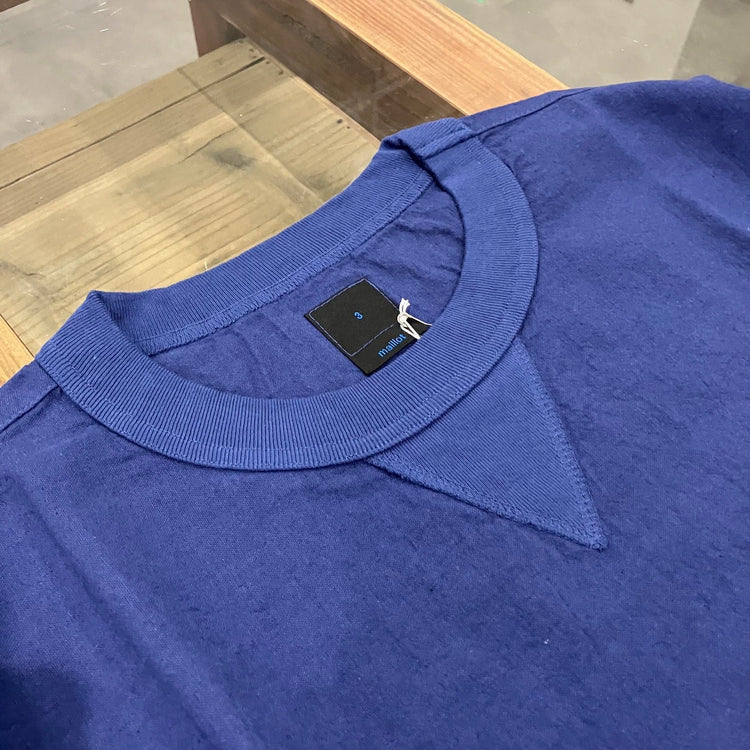 maillot / linen rich big sweat shirt-Tee NAVY 