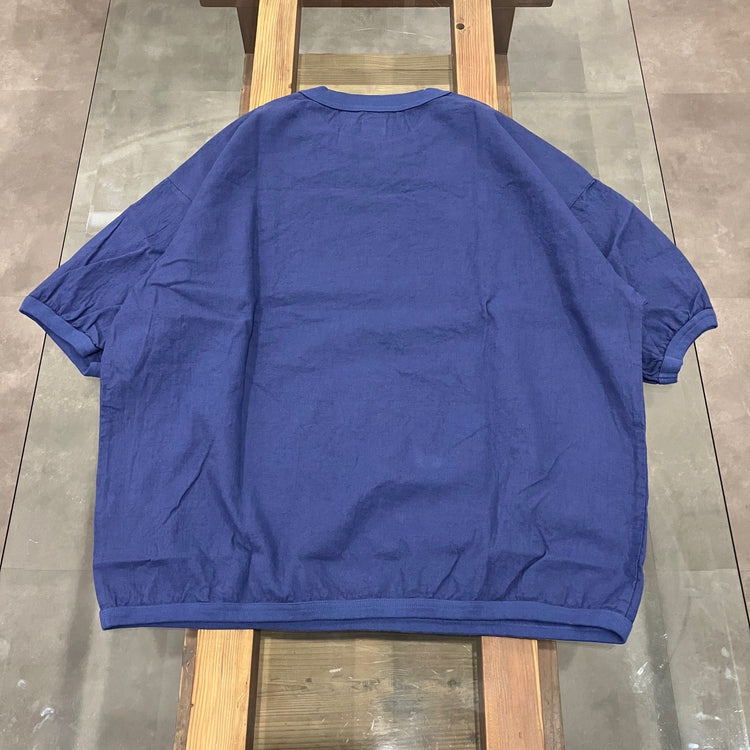 maillot / linen rich big sweat shirt-Tee NAVY 