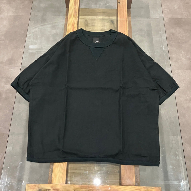 maillot / linen rich big sweat shirt-Tee BLACK