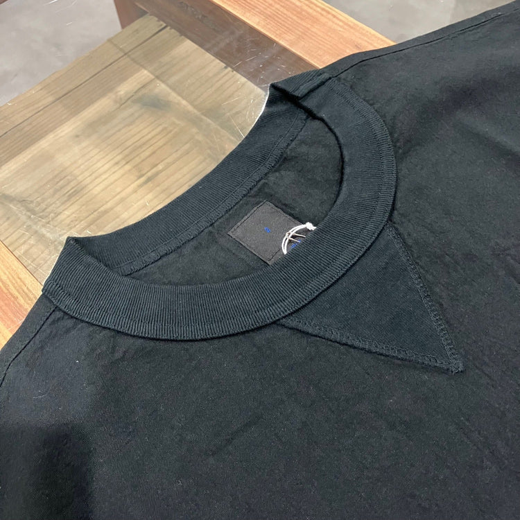 maillot / linen rich big sweat shirt-Tee BLACK