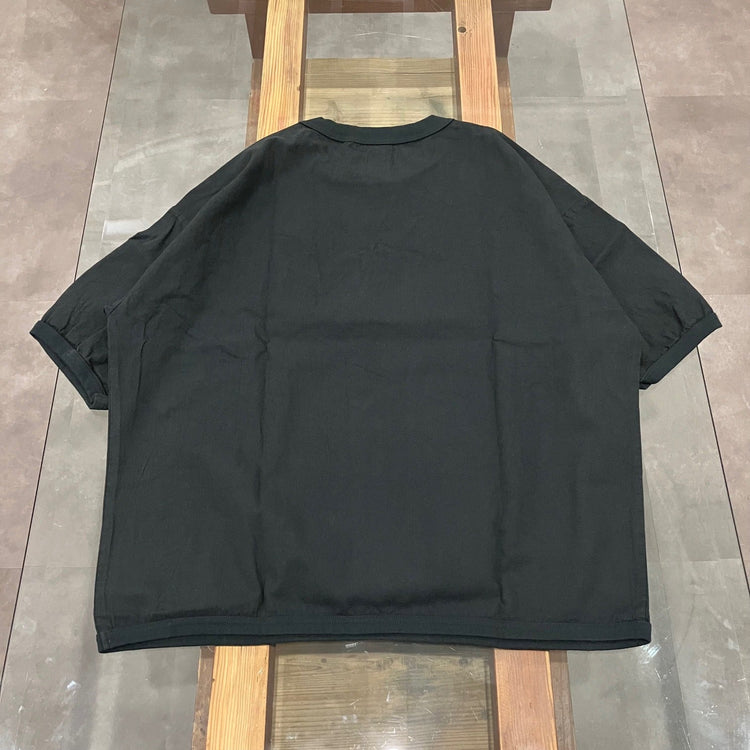 maillot / linen rich big sweat shirt-Tee BLACK