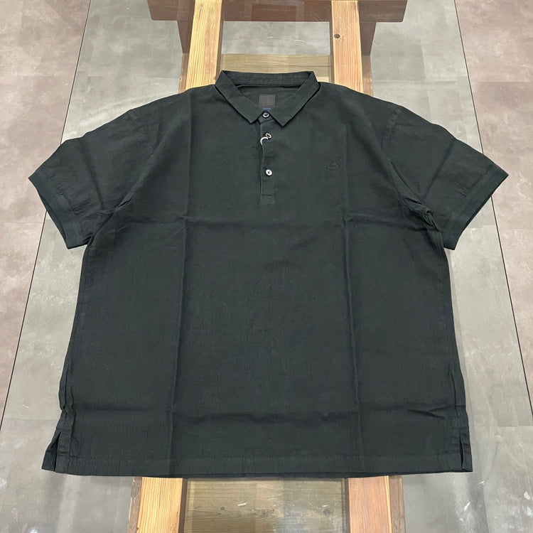 maillot / linen rich polo shirt-Tee BLACK