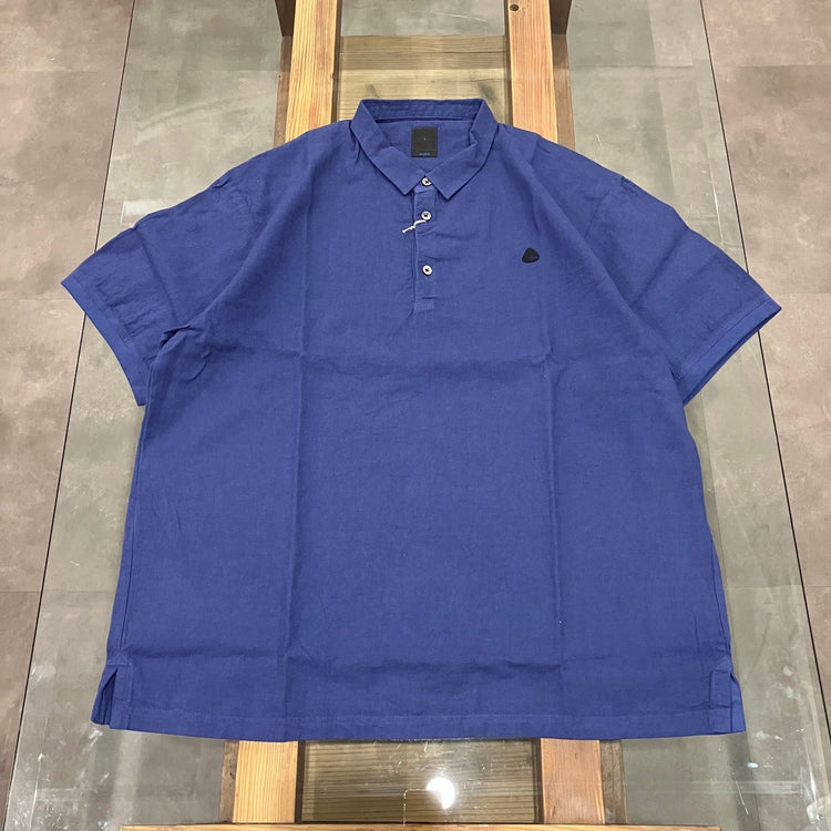 maillot / linen rich polo shirt-Tee NAVY