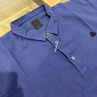 maillot / linen rich polo shirt-Tee NAVY