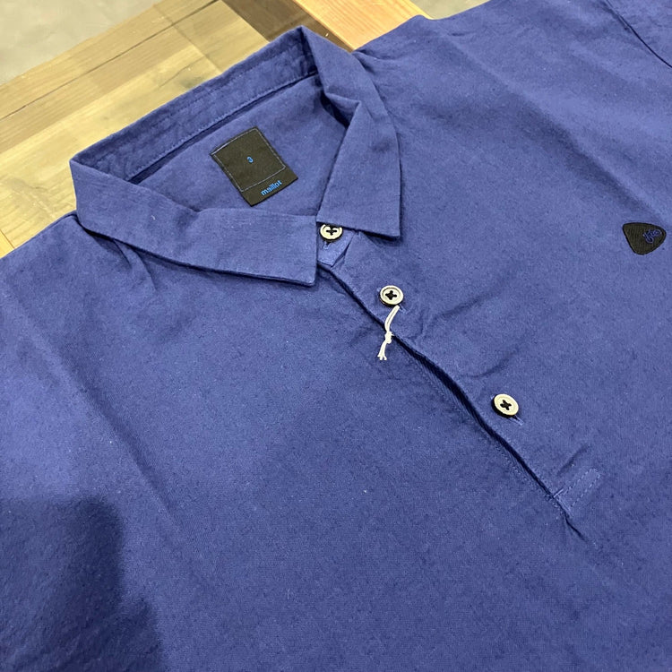 maillot / linen rich polo shirt-Tee NAVY
