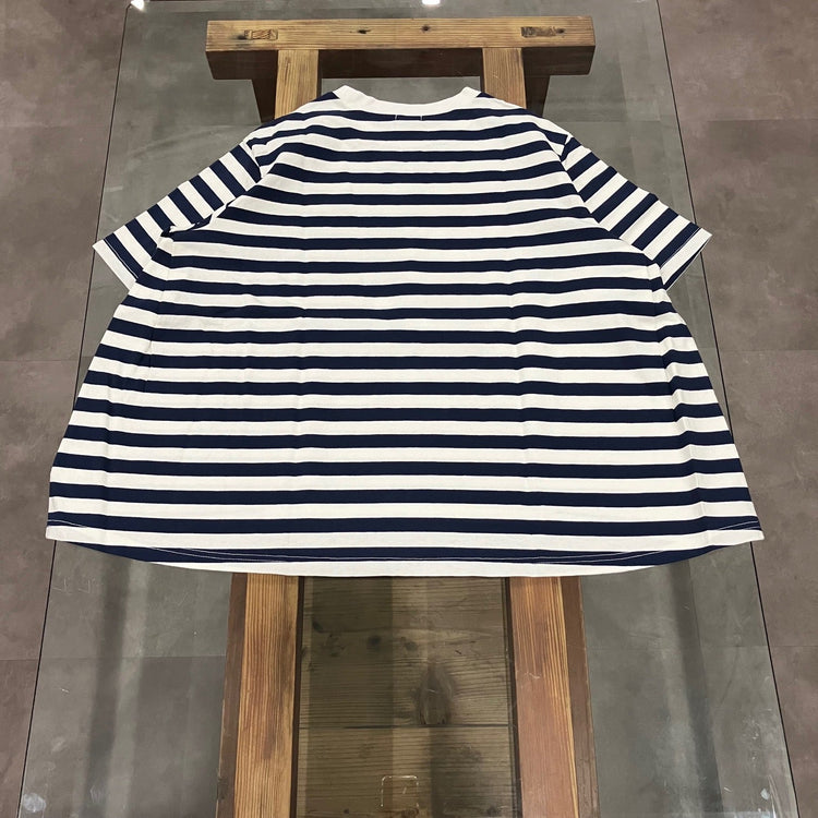 maillot / border flair s/s Tee NAVY