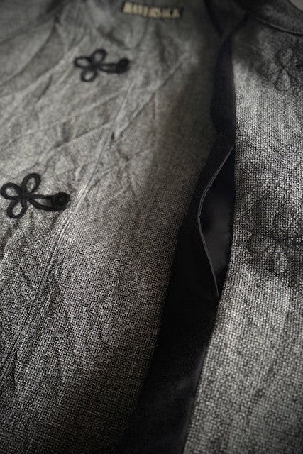 HAVERSACK Twisted Heather Wool Linen Check Stand Collar Jacket 472623