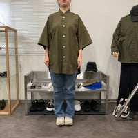 HAVERSACK / C/Lタイプライター　バンドカラーシャツ KHAKI
