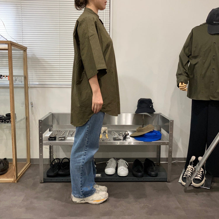 HAVERSACK / C/L Typewriter Band Collar Shirt KHAKI