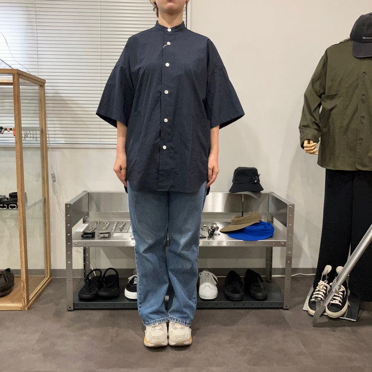 HAVERSACK / C/Lタイプライター　バンドカラーシャツ