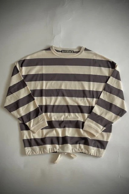 HAVERSACK  40/2度詰天竺ボーダーロングTシャツ 412620 OFF GRAY