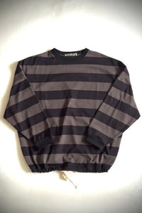 HAVERSACK  40/2度詰天竺ボーダーロングTシャツ 412620 CHARCOAL BLACK
