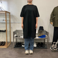 maillot / linen rich back tuck half sleeve shirt-OP BLACK 